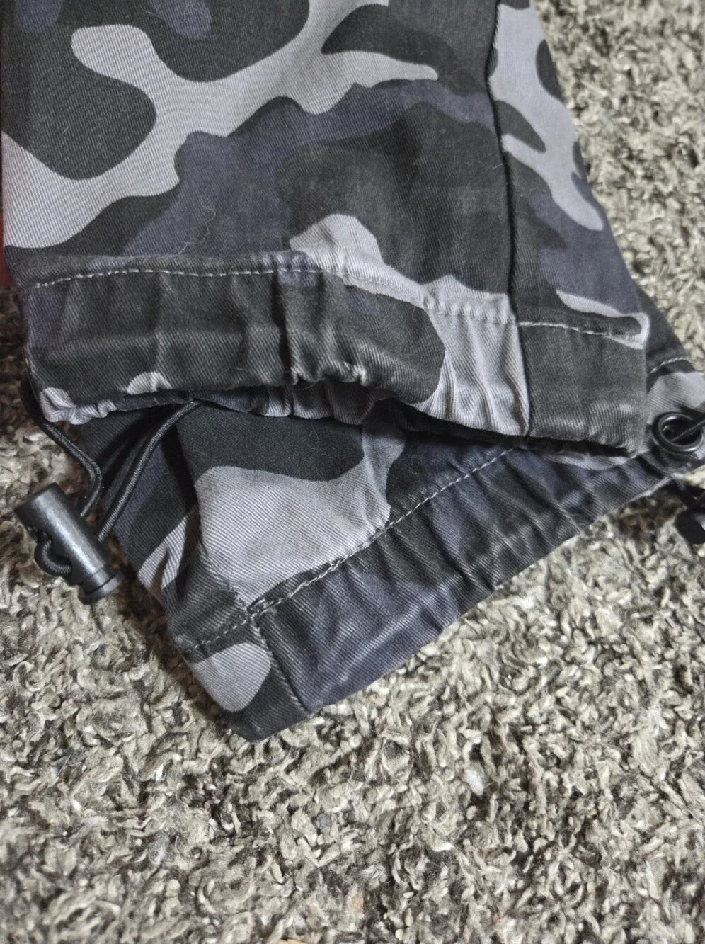 Dogg Supply Mens Stealth Camo Drawstring Cotton Blend Cargo Joggers Size XS